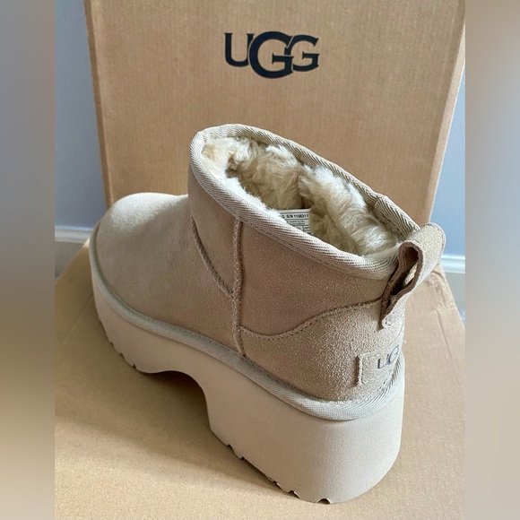 UGG The Classic Ultra Mini New Heights Boots ✨ Mustard Seed Size 8 | suede - Picture 12 of 16